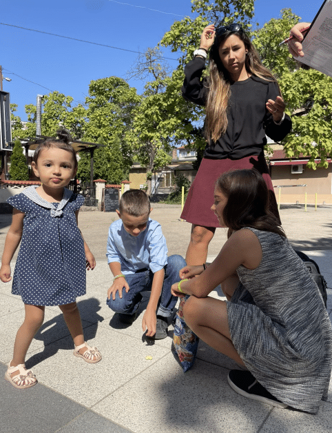 Adoptive family Bulgarian girl in her new adoptive family.